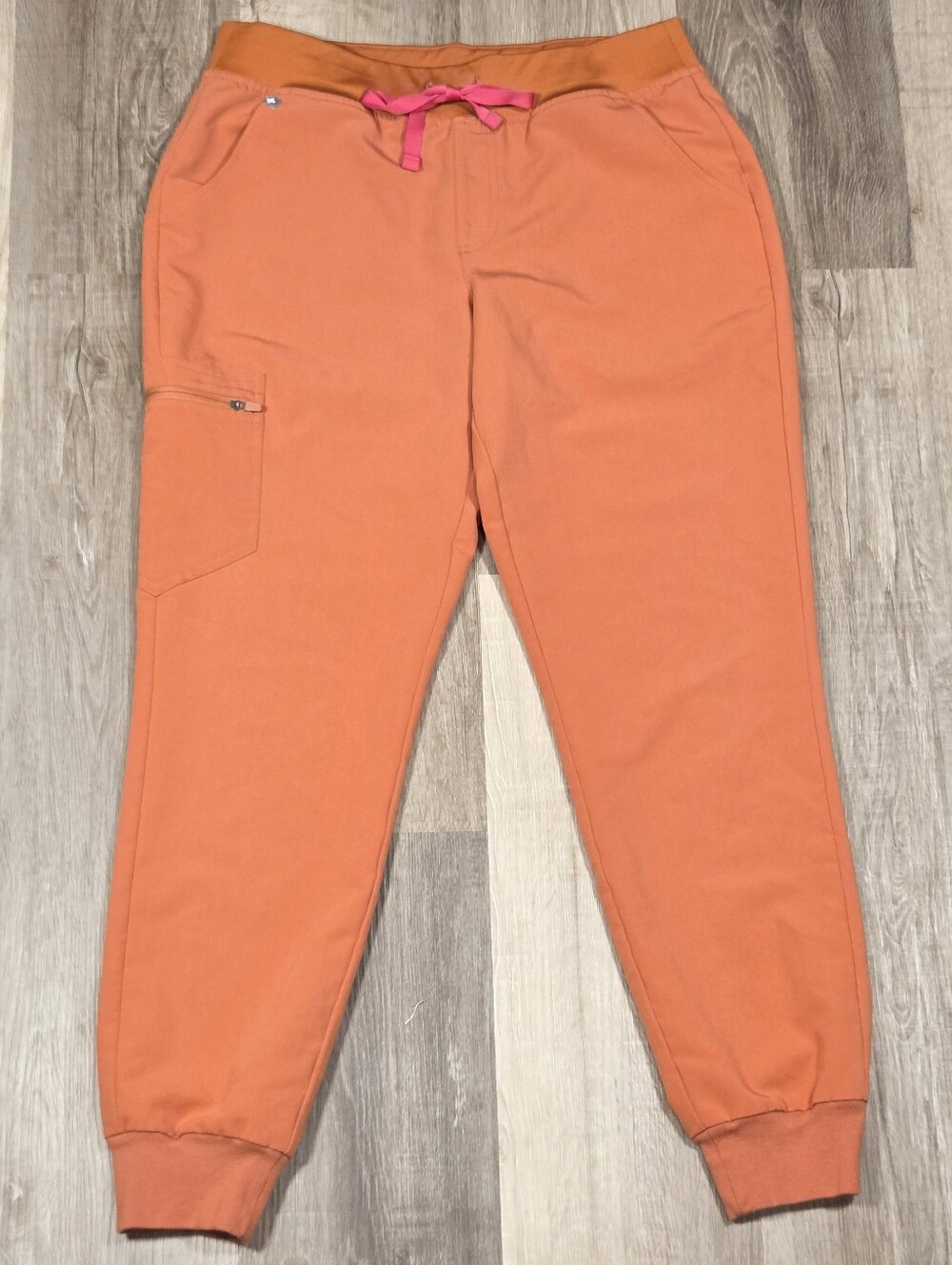 Figs Womens Zamora High Waisted Jogger Scrub Pants Orange  M